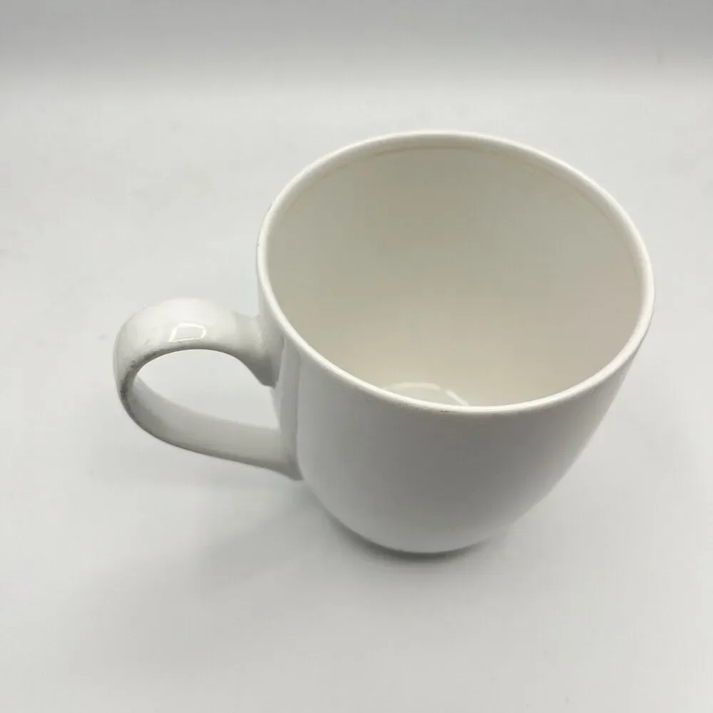 Crate & Barrel Mug White Porcelain Handled 4